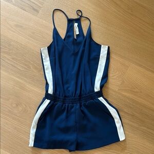 Amanda Uprichard Blue and White Sporty Romper